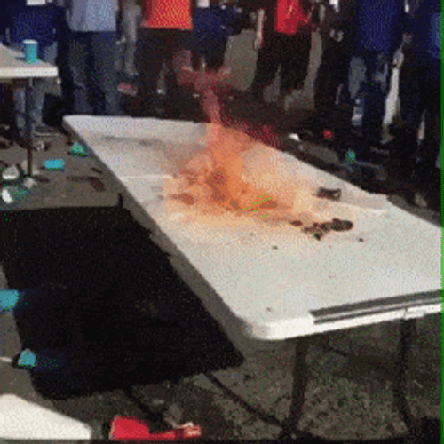 Buffalo Bills Fan Burning Table GIF