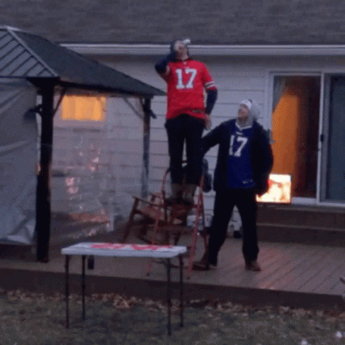 Buffalo Bills Fan Dropping On Table GIF