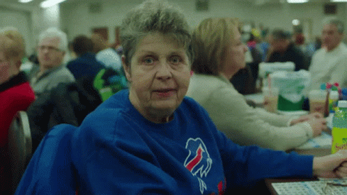 Buffalo Bills Grandma Giving Kiss GIF