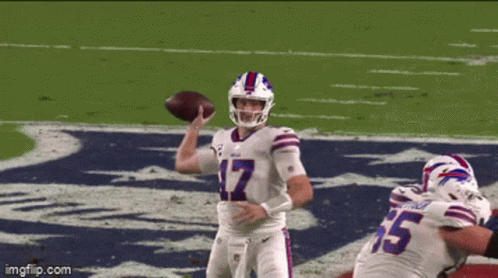 Buffalo Bills Josh Allen Throwing Ball To Team GIF