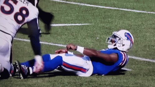 Buffalo Bills Player Laying On Field GIF