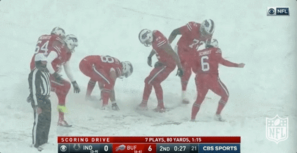 Buffalo Bills Playing In Snow GIF