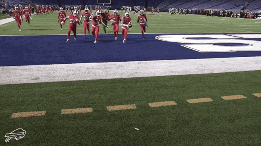 Buffalo Bills Team Touchdown Slide GIF