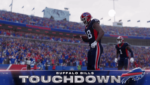 Buffalo Bills Touchdown Poster With Football Player