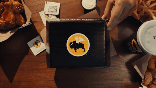 Buffalo Wild Wings Box On Table GIF
