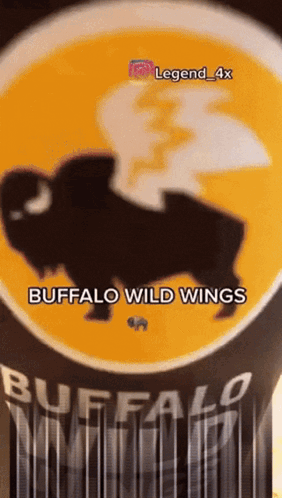 Buffalo Wild Wings Logo On Yellow GIF
