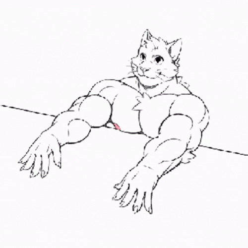 Buffed Bongo Cat Tapping GIF