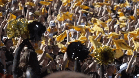 Buffs Fans Twirling Golden Flag Cheering GIF