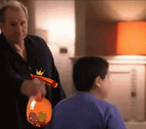 Bug Spray On Kid's Face GIF