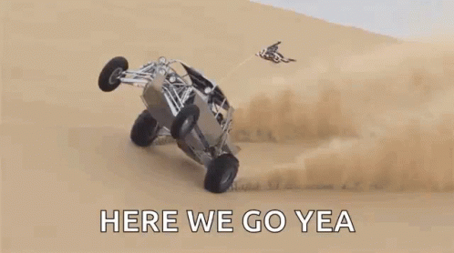 Buggy Kart Drifting In Desert Sand GIF