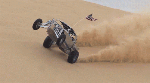 Buggy Kart Drifting In Desert GIF