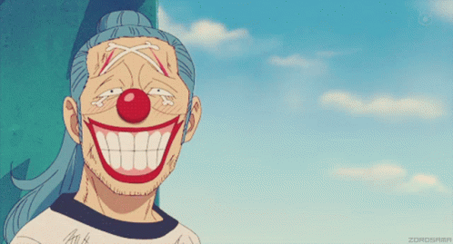 Buggy Laughing Getting Punched GIF