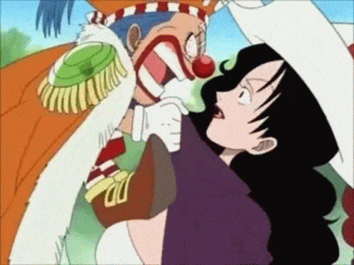 Buggy Scaring Alvida One Piece GIF