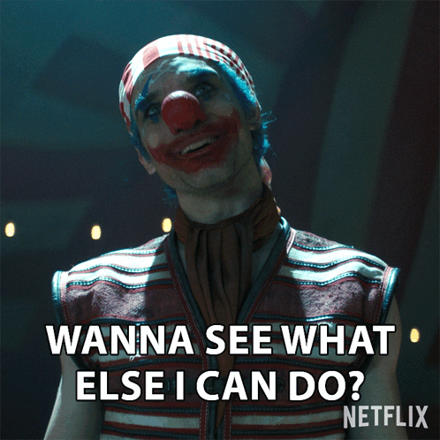Buggy Sinister Clown Threatens GIF