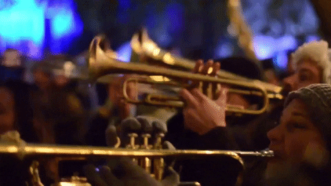 Bugle Players Crowd Jamming Happy Night GIF
