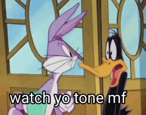 Bugs Bunny And Daffy Duck Are Standing Next To Each Other And Talking To Each Other GIF