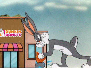 Bugs Bunny at Dunkin' Donuts
