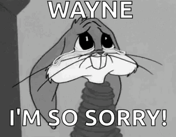 Bugs Bunny Crying Wayne I'm So Sorry GIF
