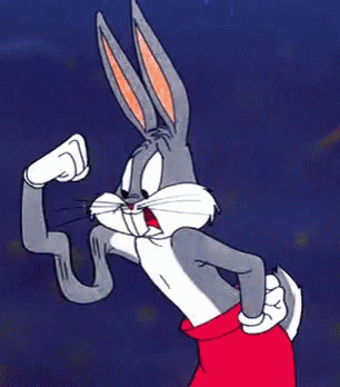Bugs Bunny Flexing Muscles GIF