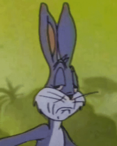Bugs Bunny From Looney Tunes Is Making A Sad Face GIF