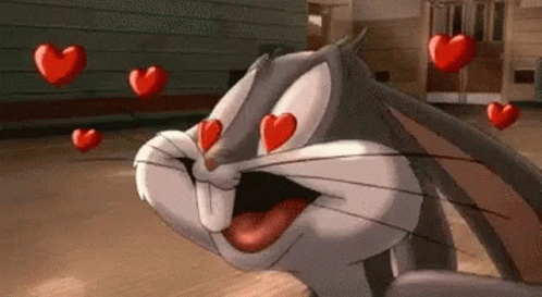 Bugs Bunny Heart Eyes GIF