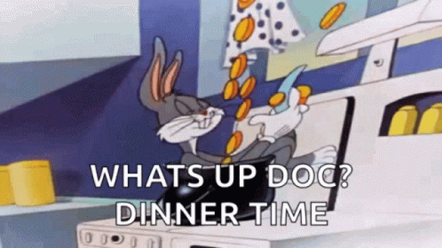Bugs Bunny Hey Whats Up Doc Dinner Time GIF