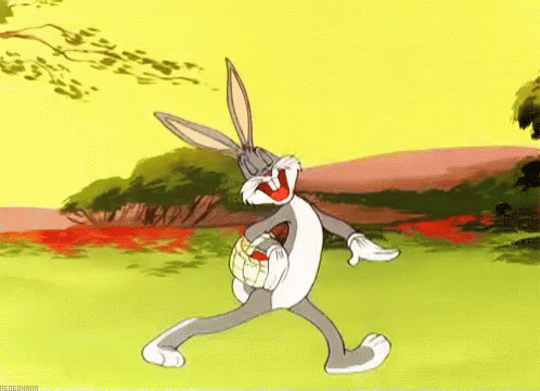 Bugs Bunny Holding Basket Of Eggs GIF