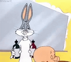 Bugs Bunny Holding Bottle