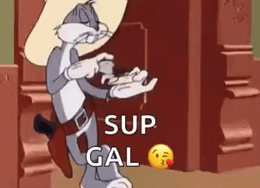 Bugs Bunny in Cowboy Hat Pointing