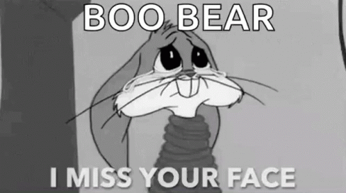 Bugs Bunny Is Crying In A Black And White Cartoon . GIF