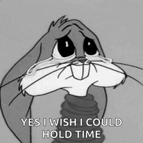 Bugs Bunny Is Crying In A Black And White Cartoon GIF