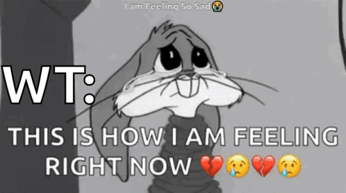 Bugs Bunny Crying With Feeling Message GIF