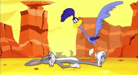 Bugs Bunny Lying Down Coyote Standing Over