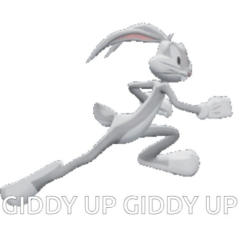 Bugs Bunny Running Saying Giddy Up