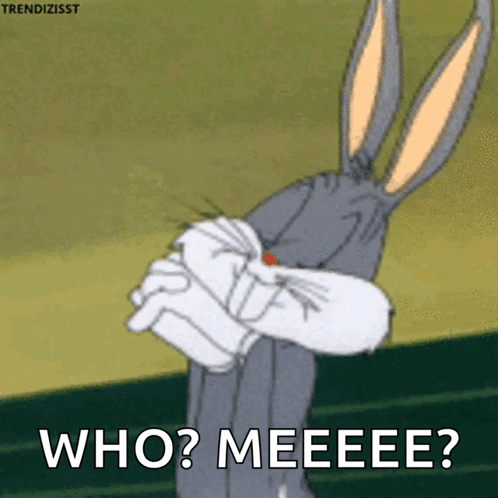 Bugs Bunny Says " Who Meeeee " In A Cartoon Image GIF
