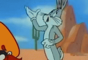 Bugs Bunny Standing In Desert With Cactus GIF