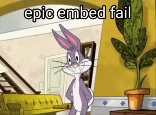 Bugs Bunny Standing In Living Room With Epic Embed Fail GIF