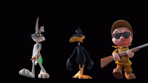 Bugs, Daffy, And Elmer Fudd Space Jam GIF