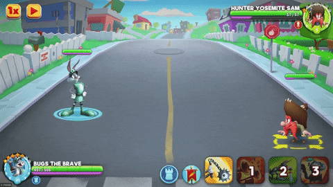 Bugs Hitting Yosemite Sam GIF