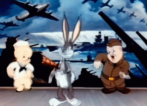 Bugs Porky Elmer Fudd Dancing GIF