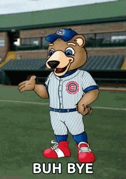Chicago Cubs Mascot Buh Bye GIF