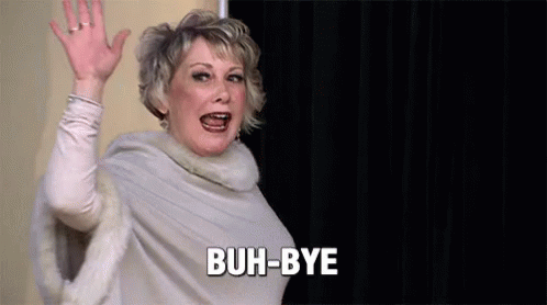 Alice Meadows Turning Around Buh Bye GIF