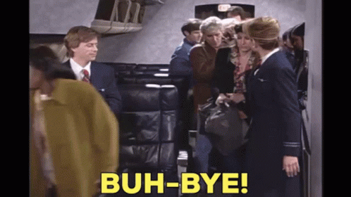 Flight Stewardess Saying Buh Bye GIF