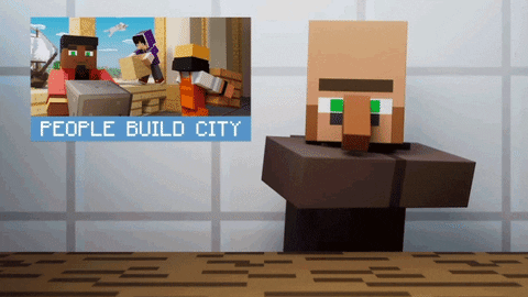 Build City Happy Dance Minecraft GIF