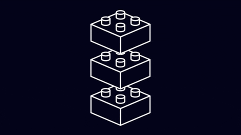 Build Lego Stacks Black And White GIF