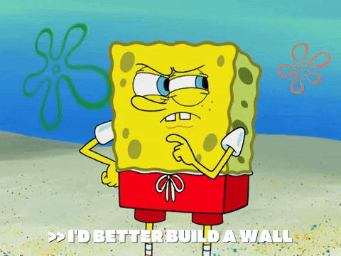 Build The Wall Angry Spongebob GIF