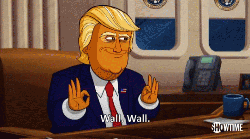 Build The Wall Cartoon Donald Trump GIF