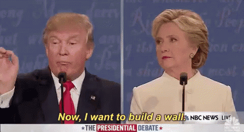 Build The Wall Donald Trump Hillary Clinton Debate GIF