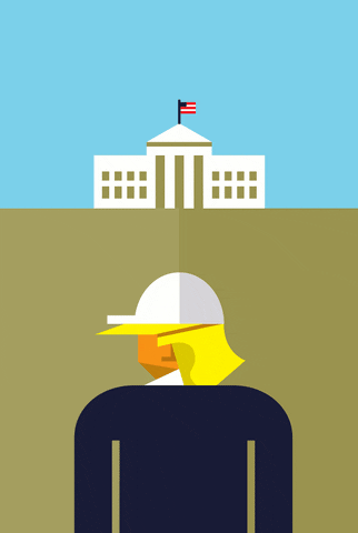 Build The Wall Whitehouse Blocked Illustration GIF