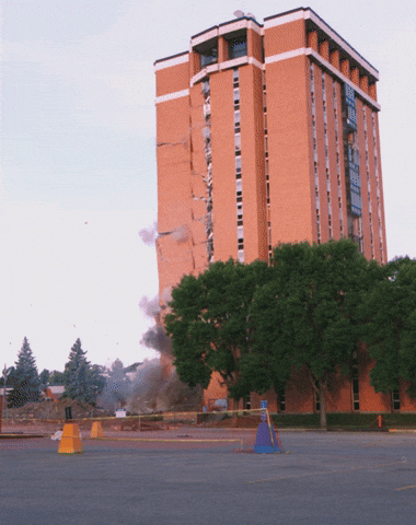 Building Collapse Explosion Meme GIF